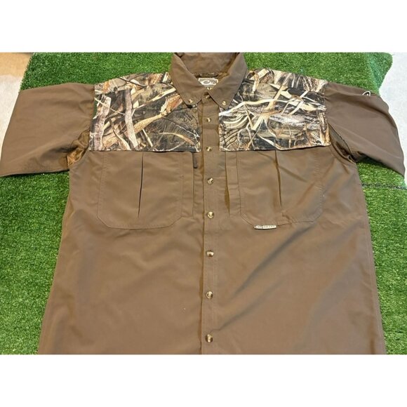 Drake Waterfowl Systems shirt mens large brown camo wingshooter vented hunt 44 - Picture 4 of 12